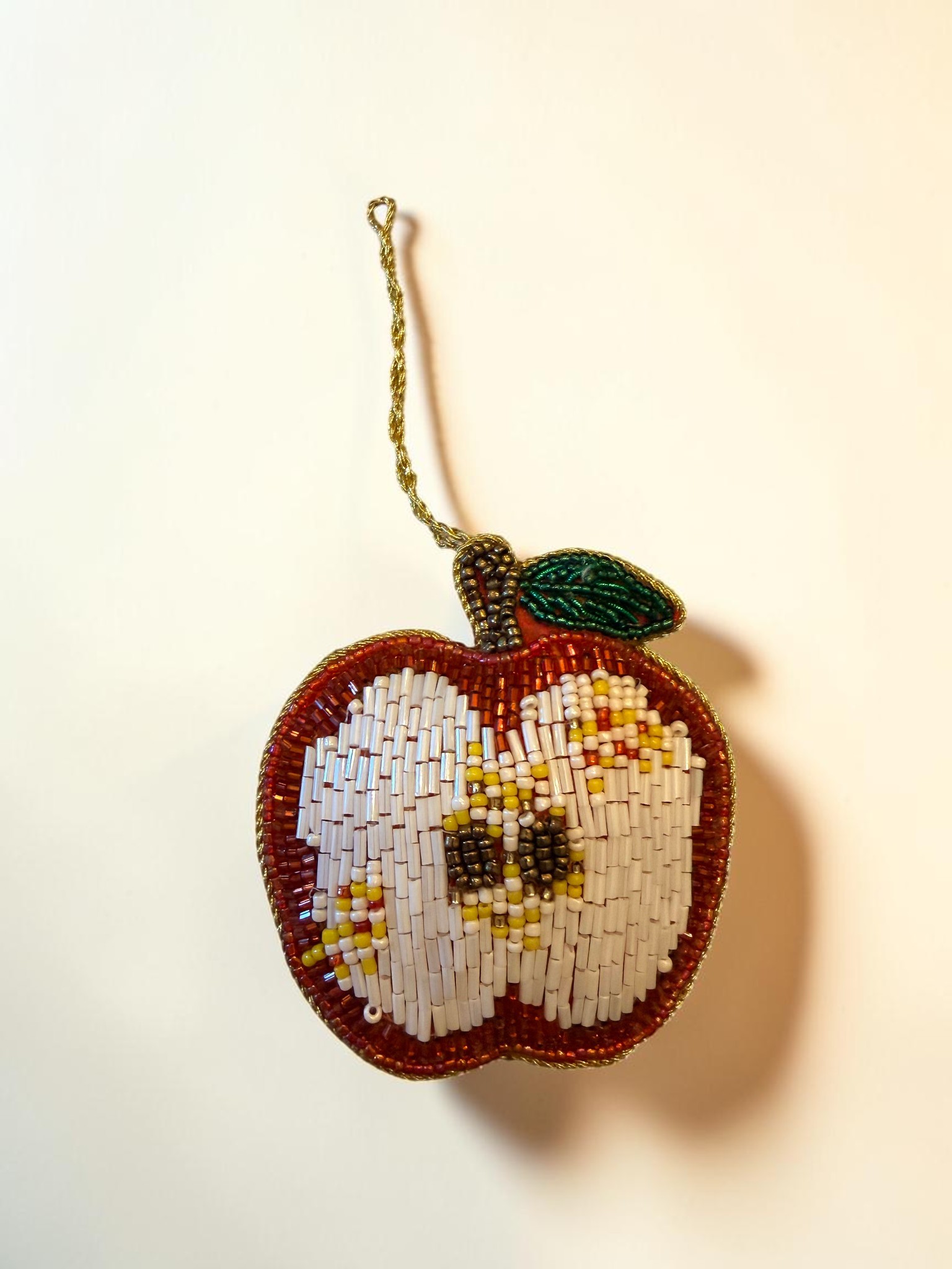 Beaded Heirloom Apple Ornament