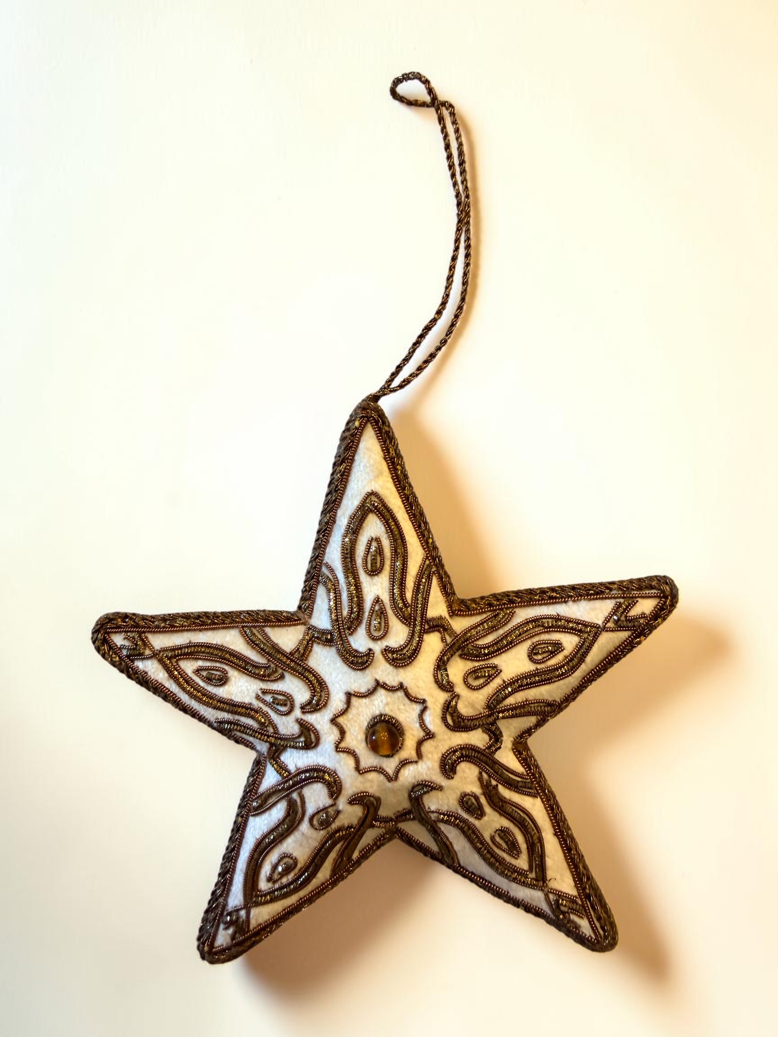 Ivory Paisley Star Ornament