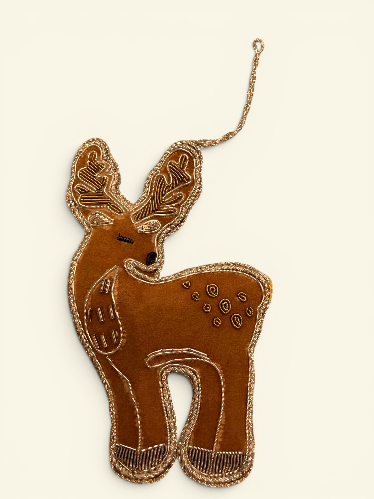 Caramel Velvet Deer Ornament
