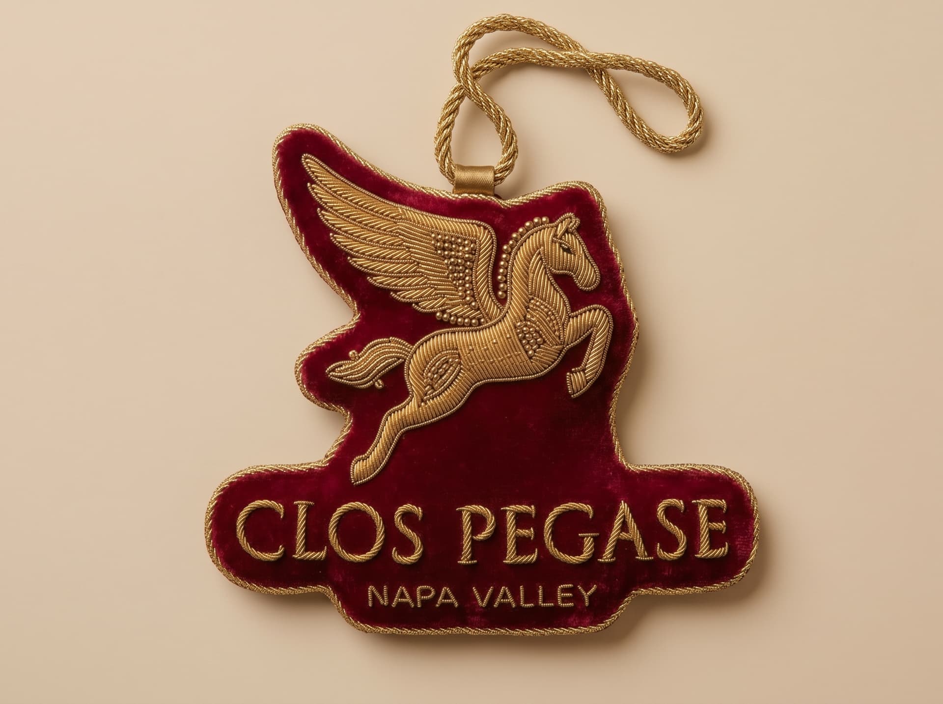 Clos Pegase Pegasus Ornament – Burgundy