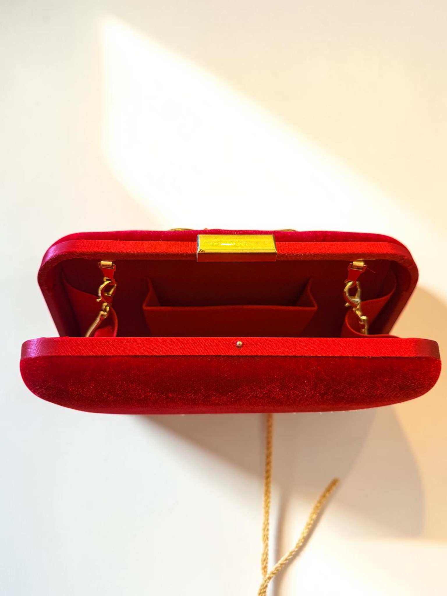 Ruby Velvet Floral Zardozi Clutch — view 4
