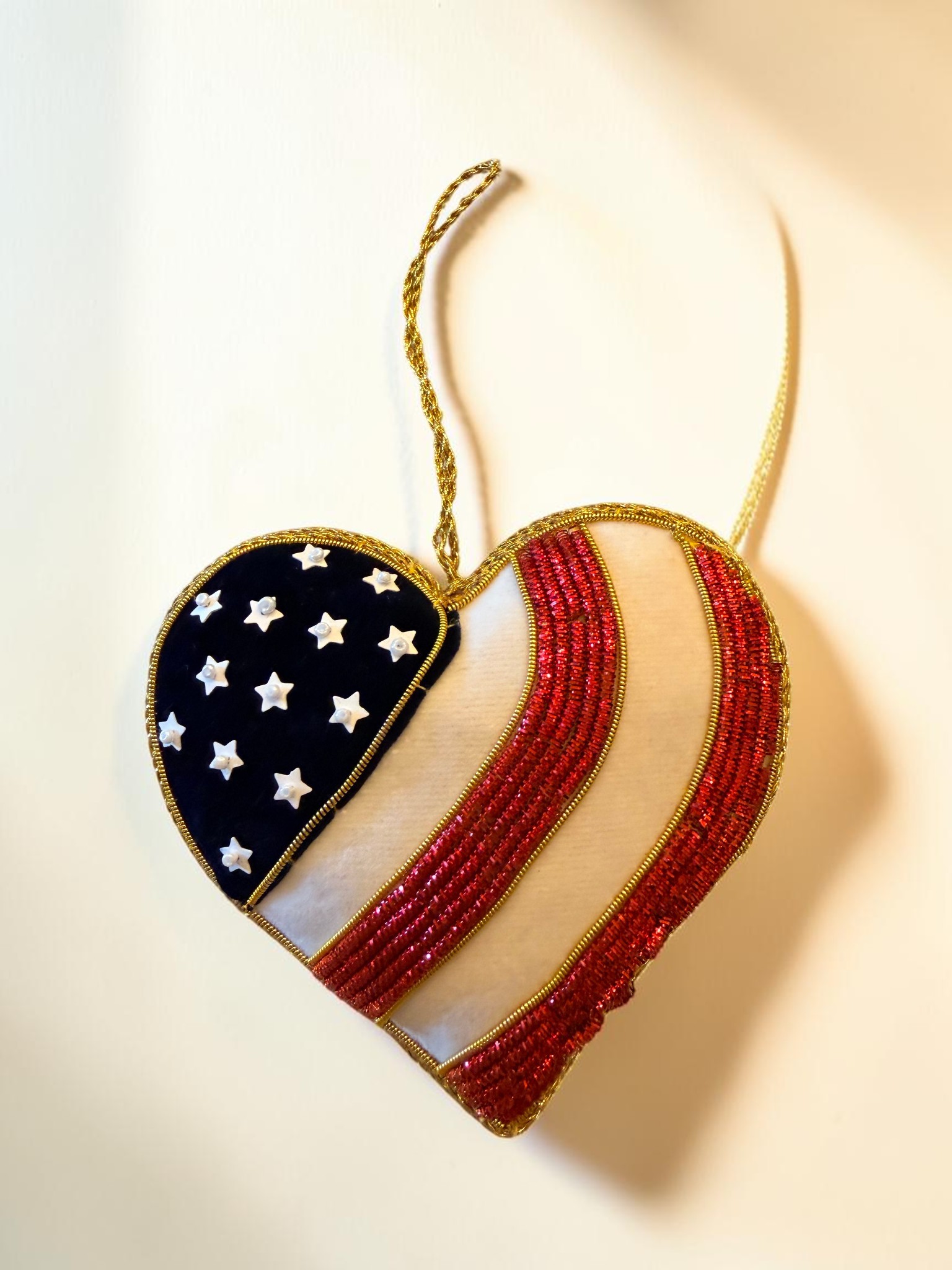American Flag Heart Ornament
