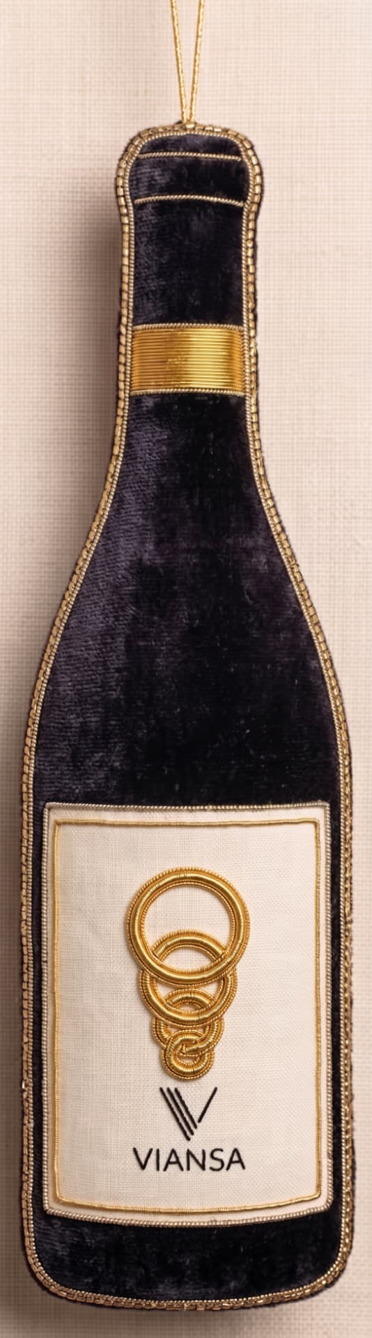 Viansa Wine Bottle Ornament – Black Lettering