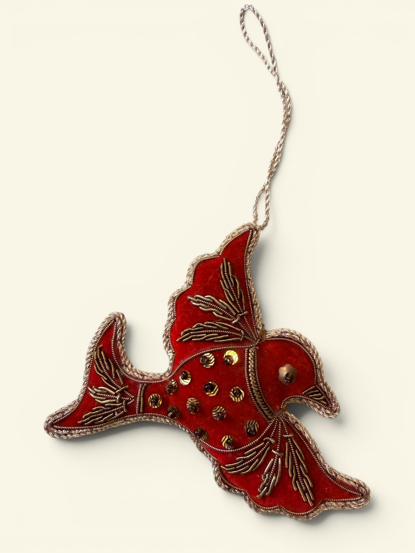Ruby Velvet Finch Ornament