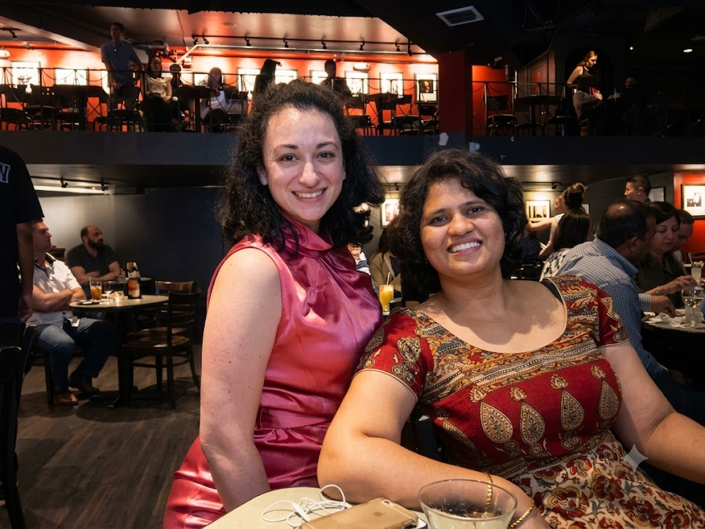 The two founders of Thread & Metal Designs, sisters-in-law, together.