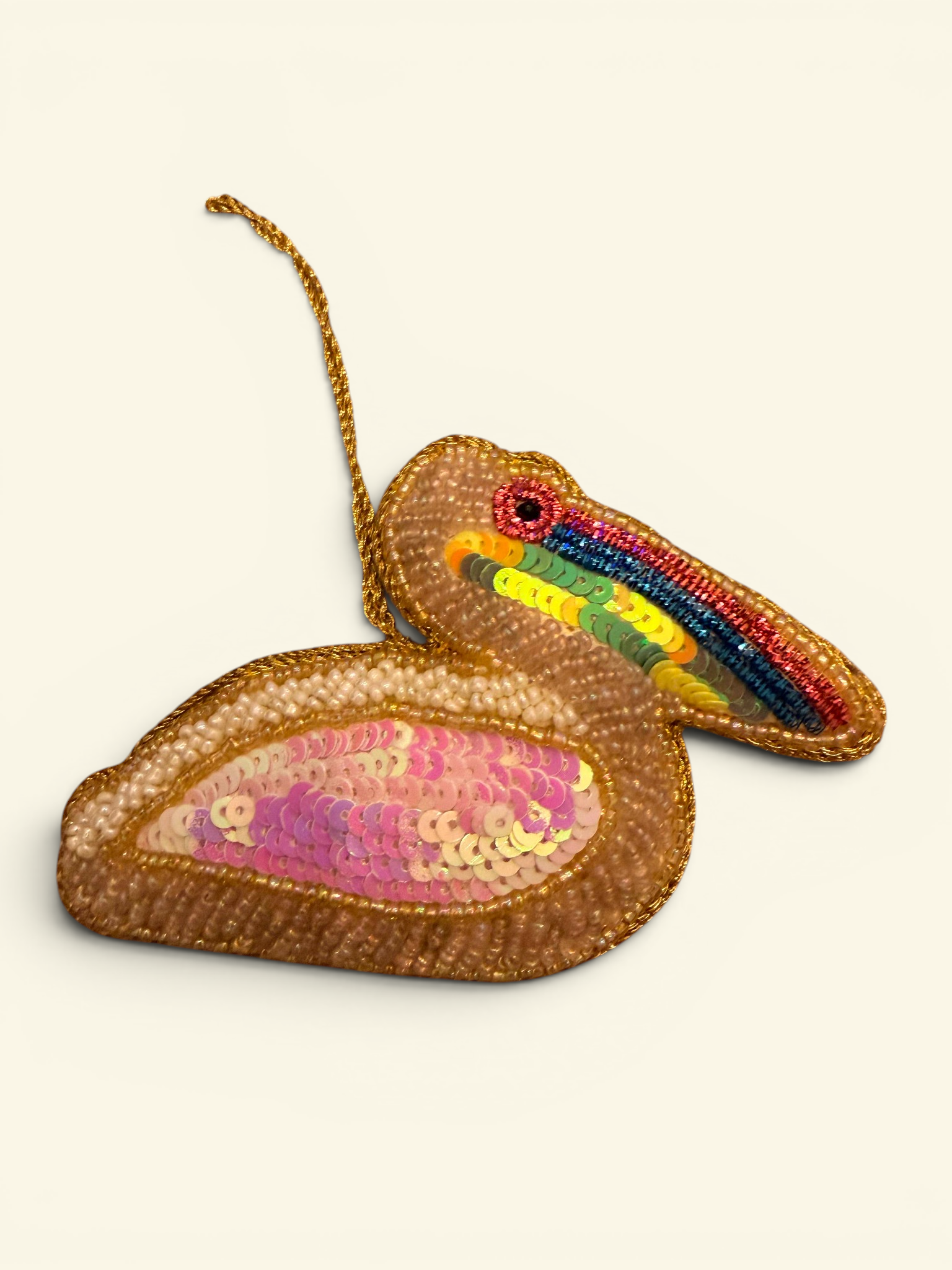 Rainbow Beak Pelican Ornament