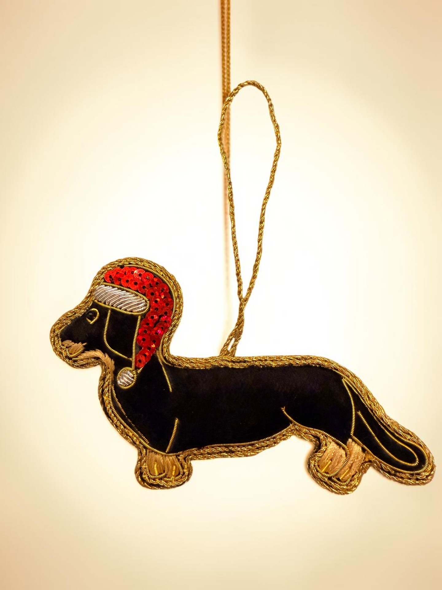 Santa Hat Dachshund Ornament