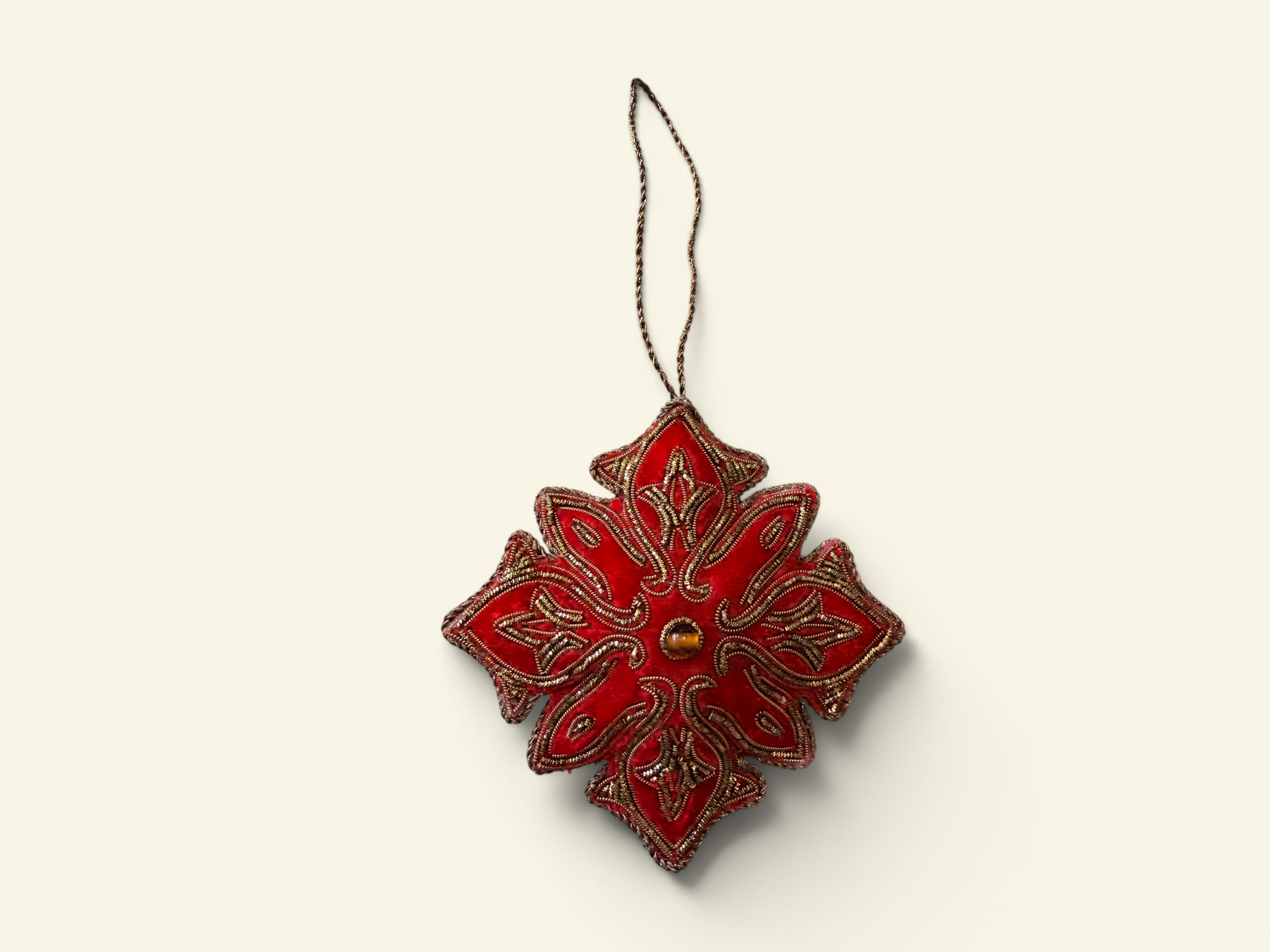 Ruby Maltese Star Ornament