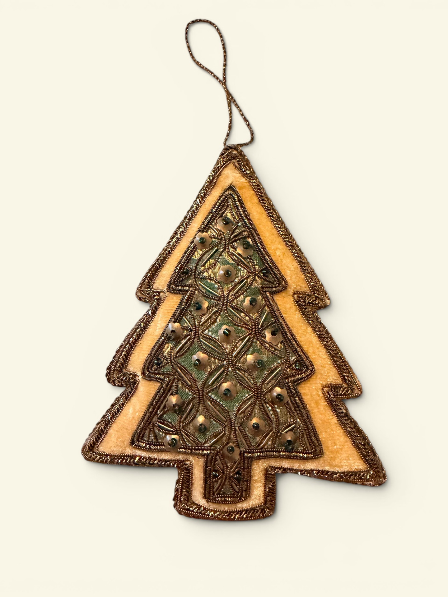 Gold & Evergreen Layered Tree Ornament