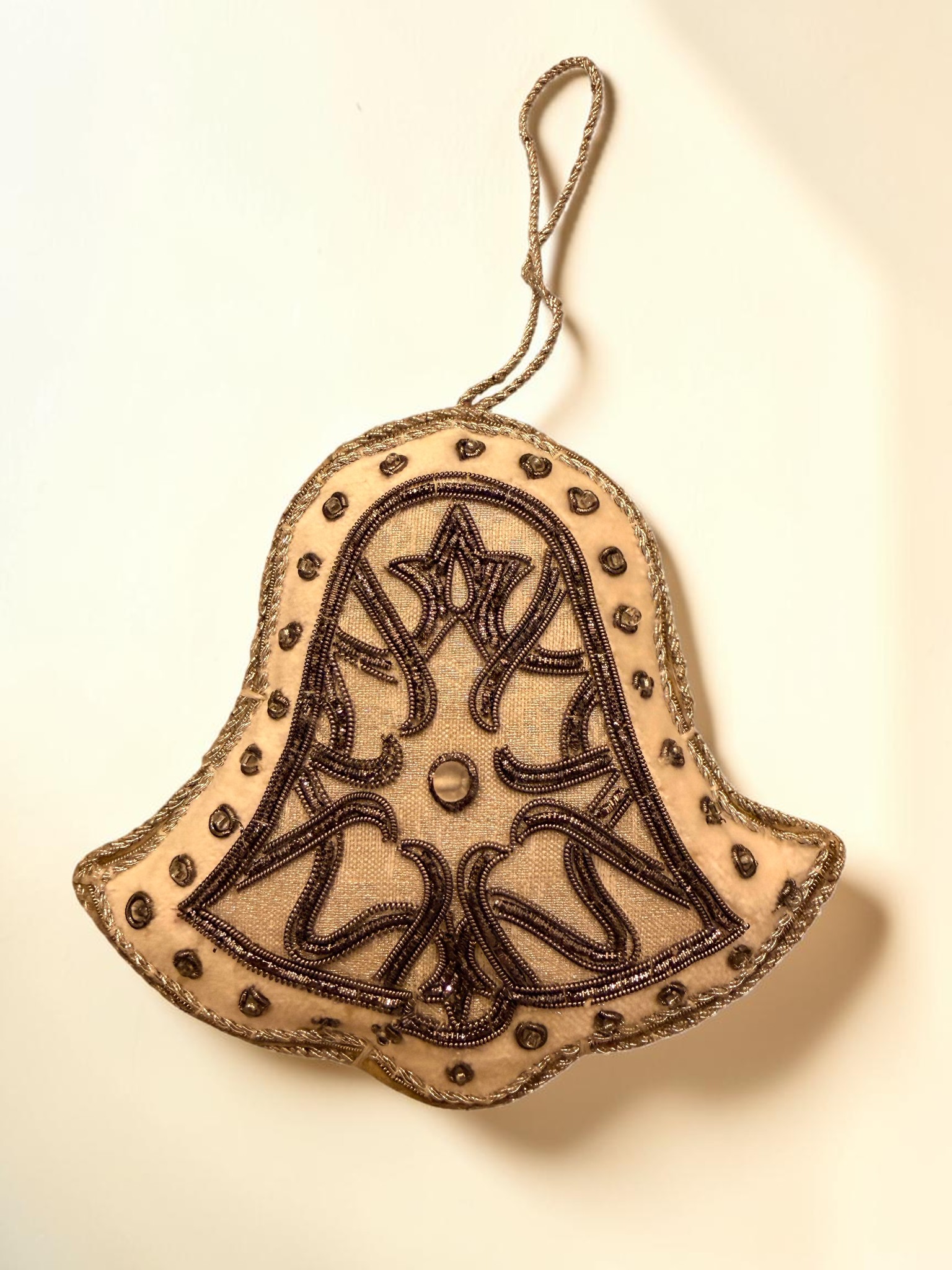 Ivory Twin Chapel Bells Ornament