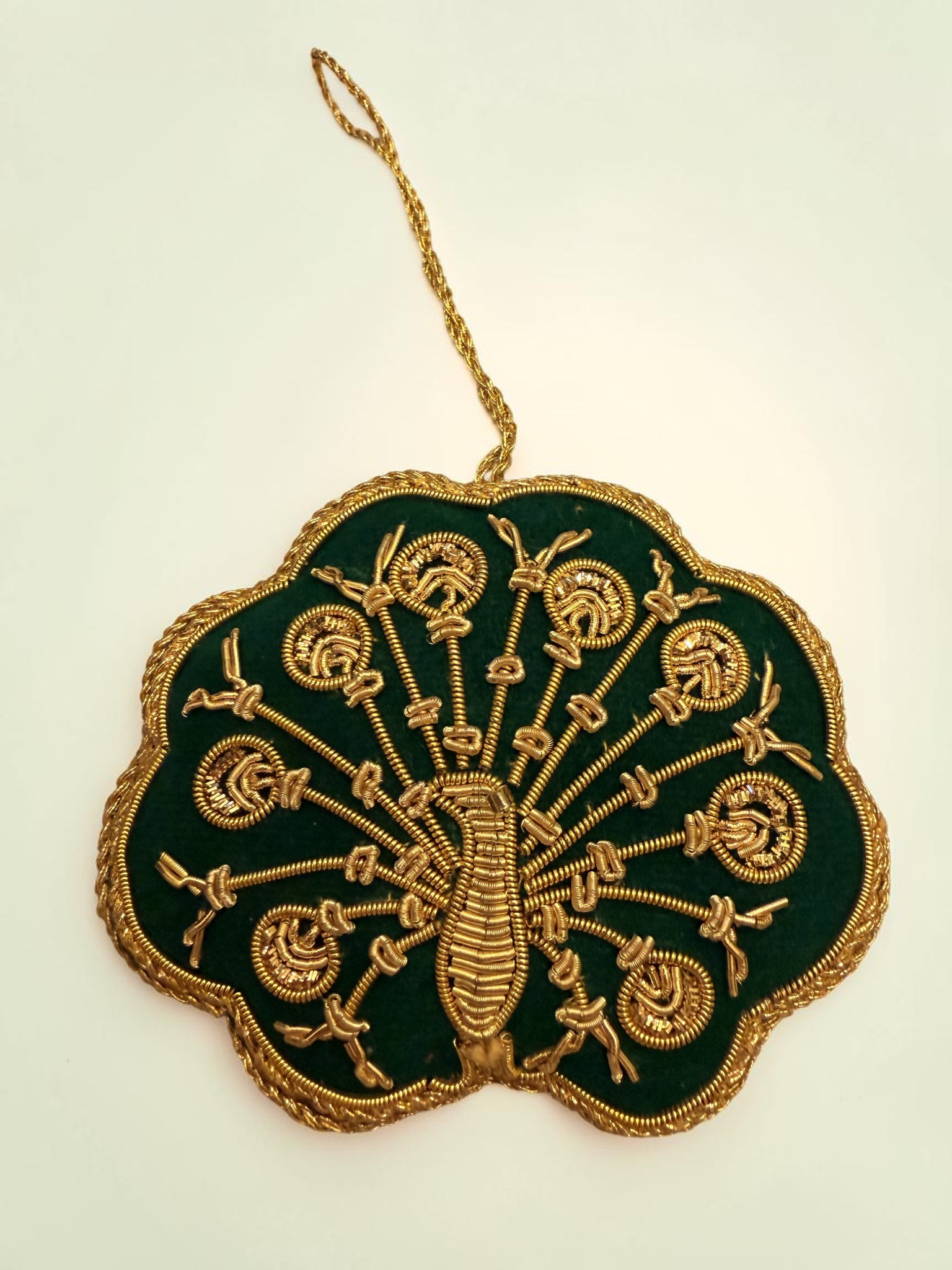 Golden Peacock Plumage Ornament