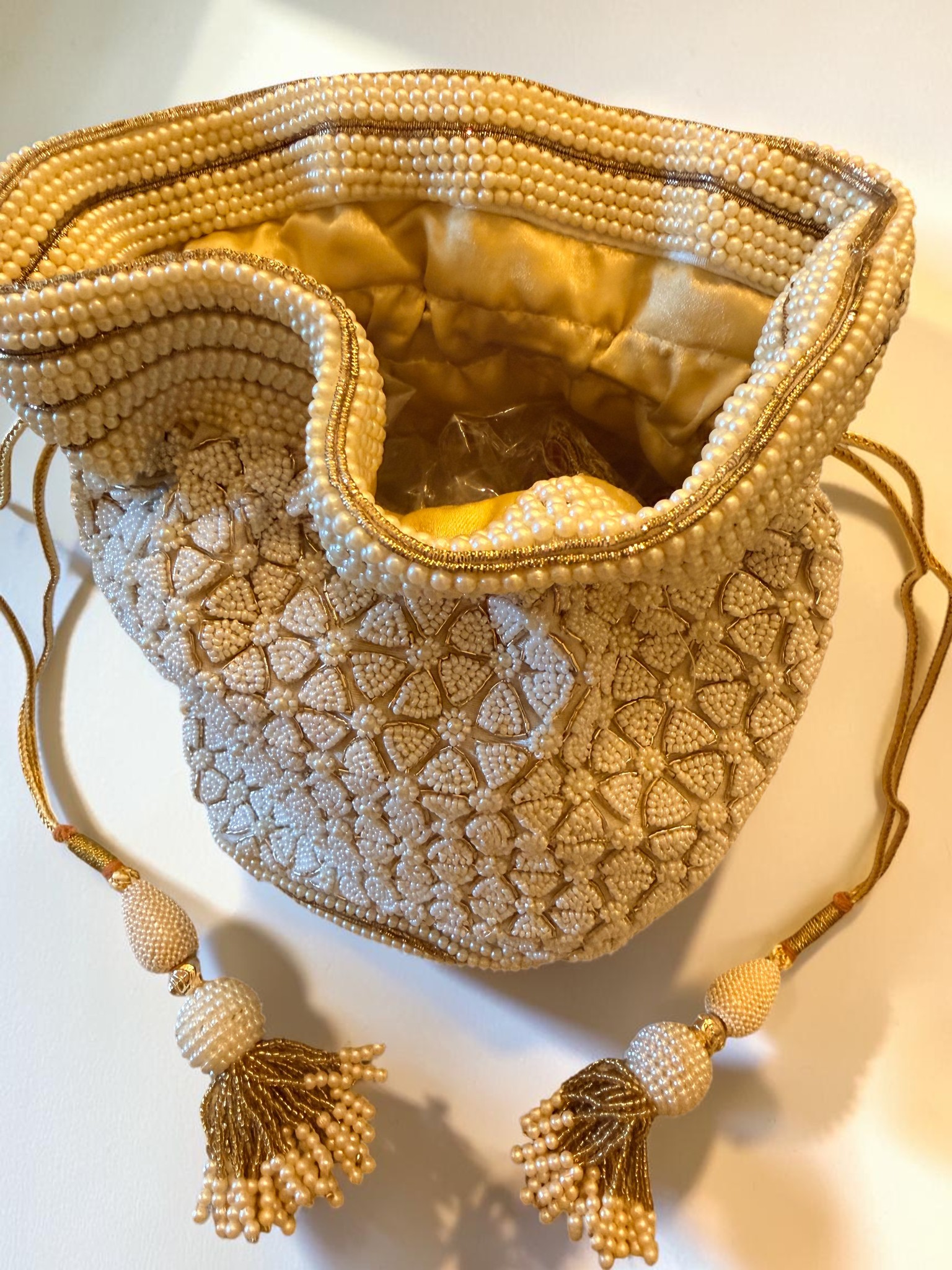 Pearl Beaded Potli Drawstring Bag — view 2