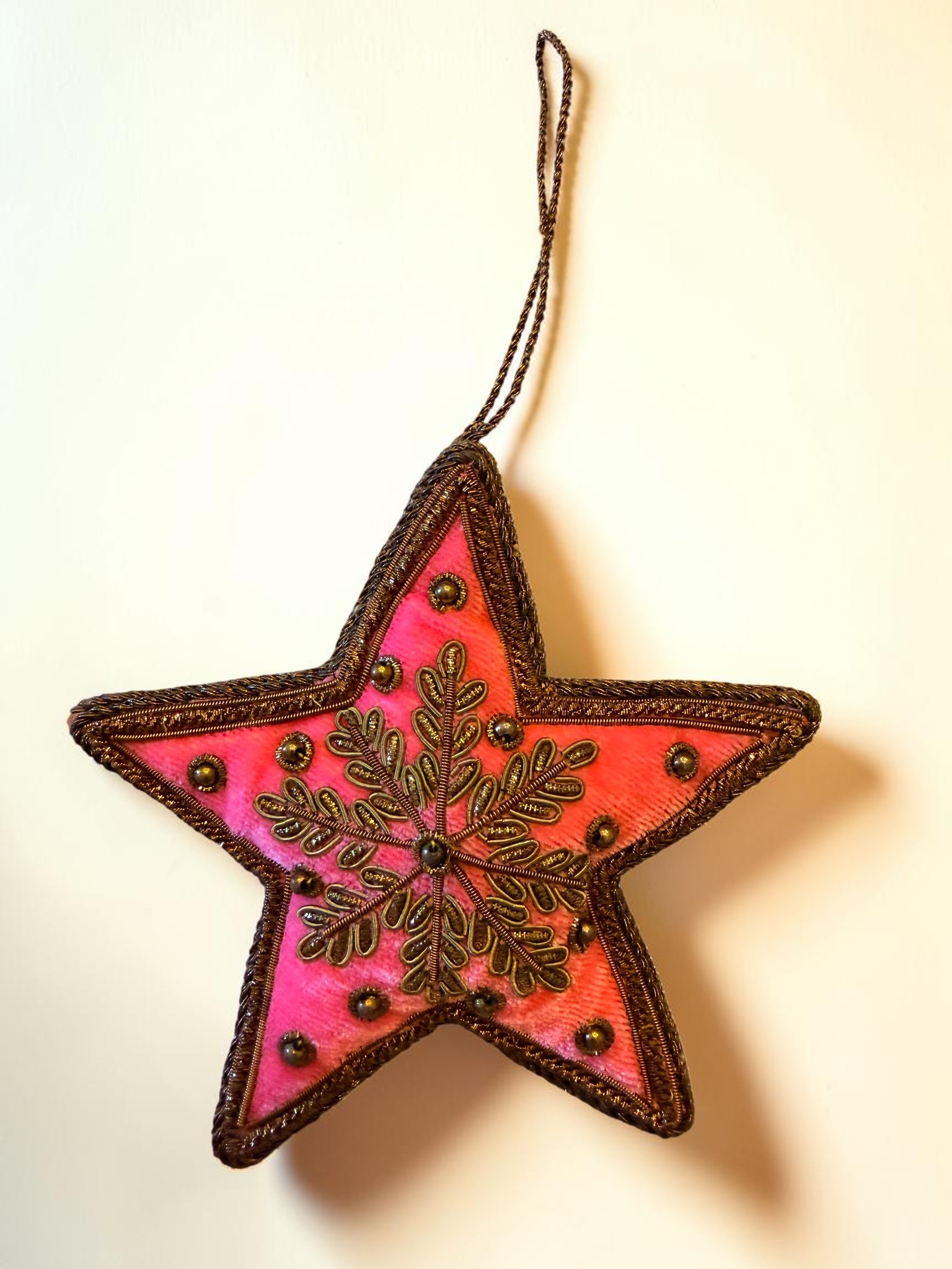 Coral Snowflake Star Ornament