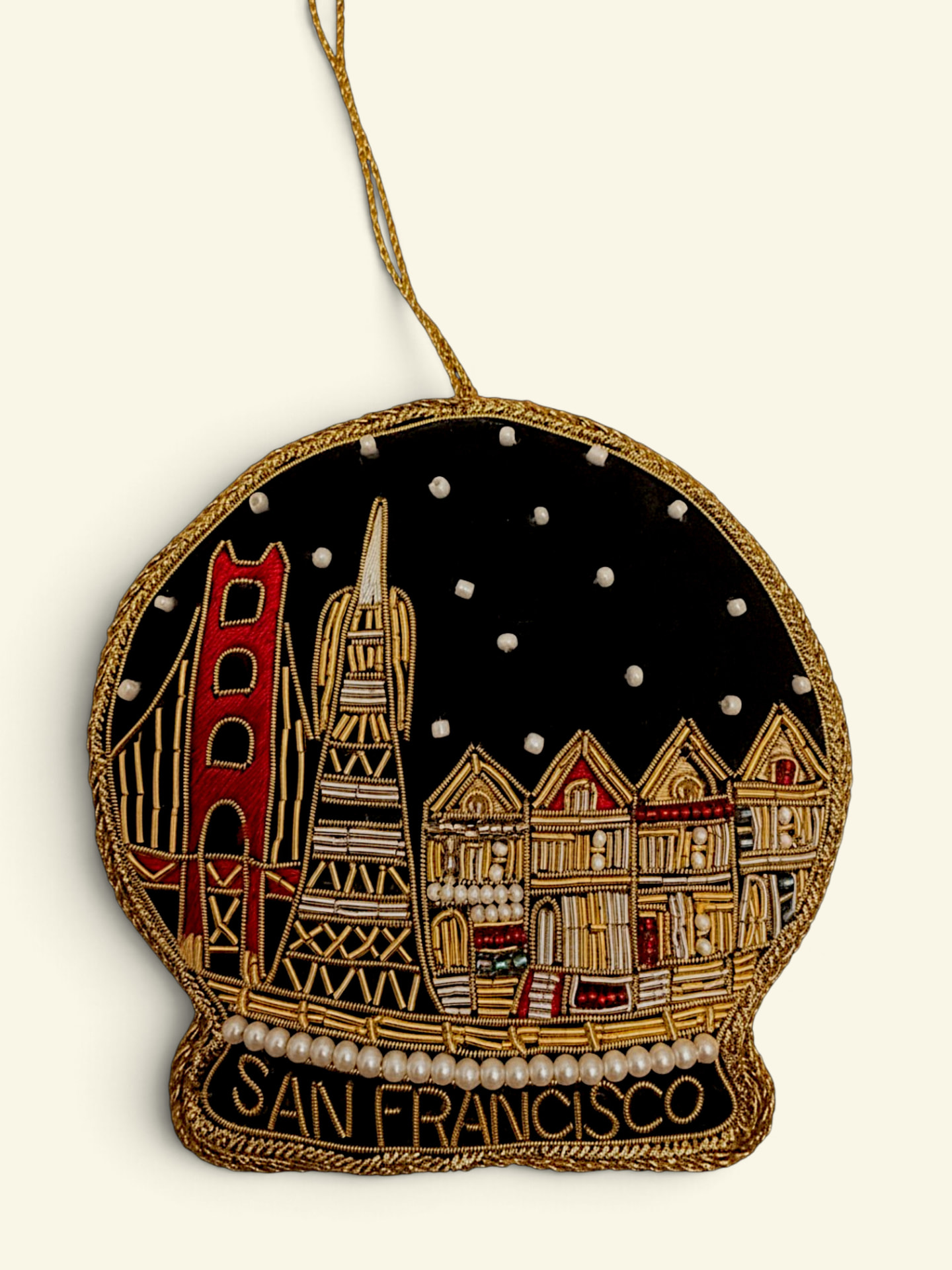 San Francisco Snow Globe Ornament — Small
