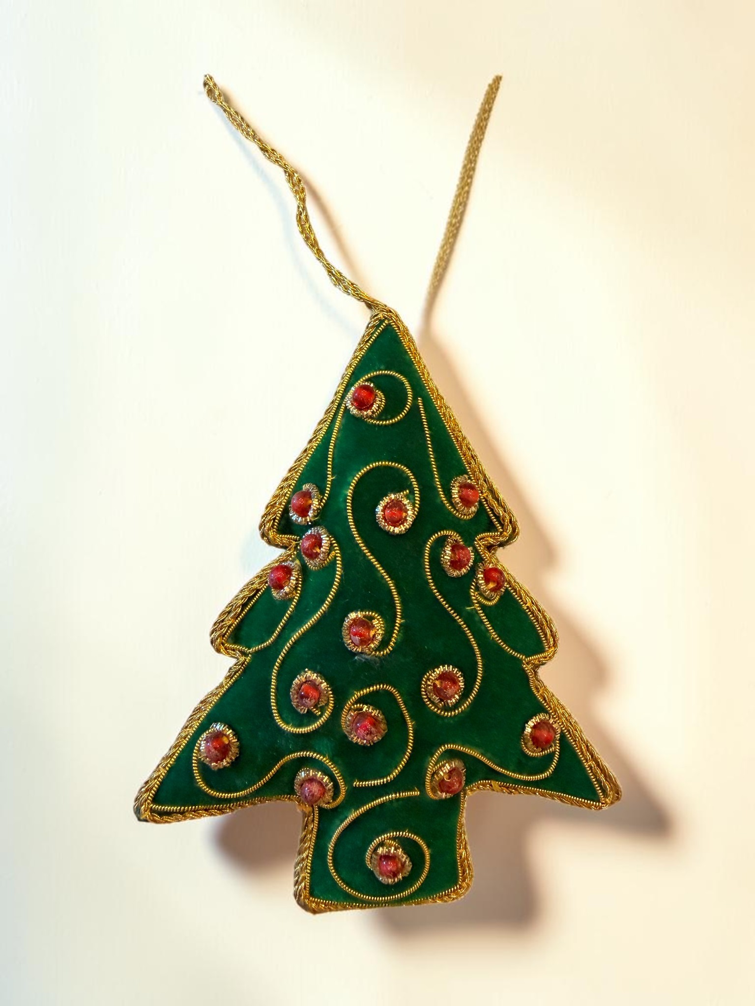 Emerald & Ruby Scroll Tree Ornament
