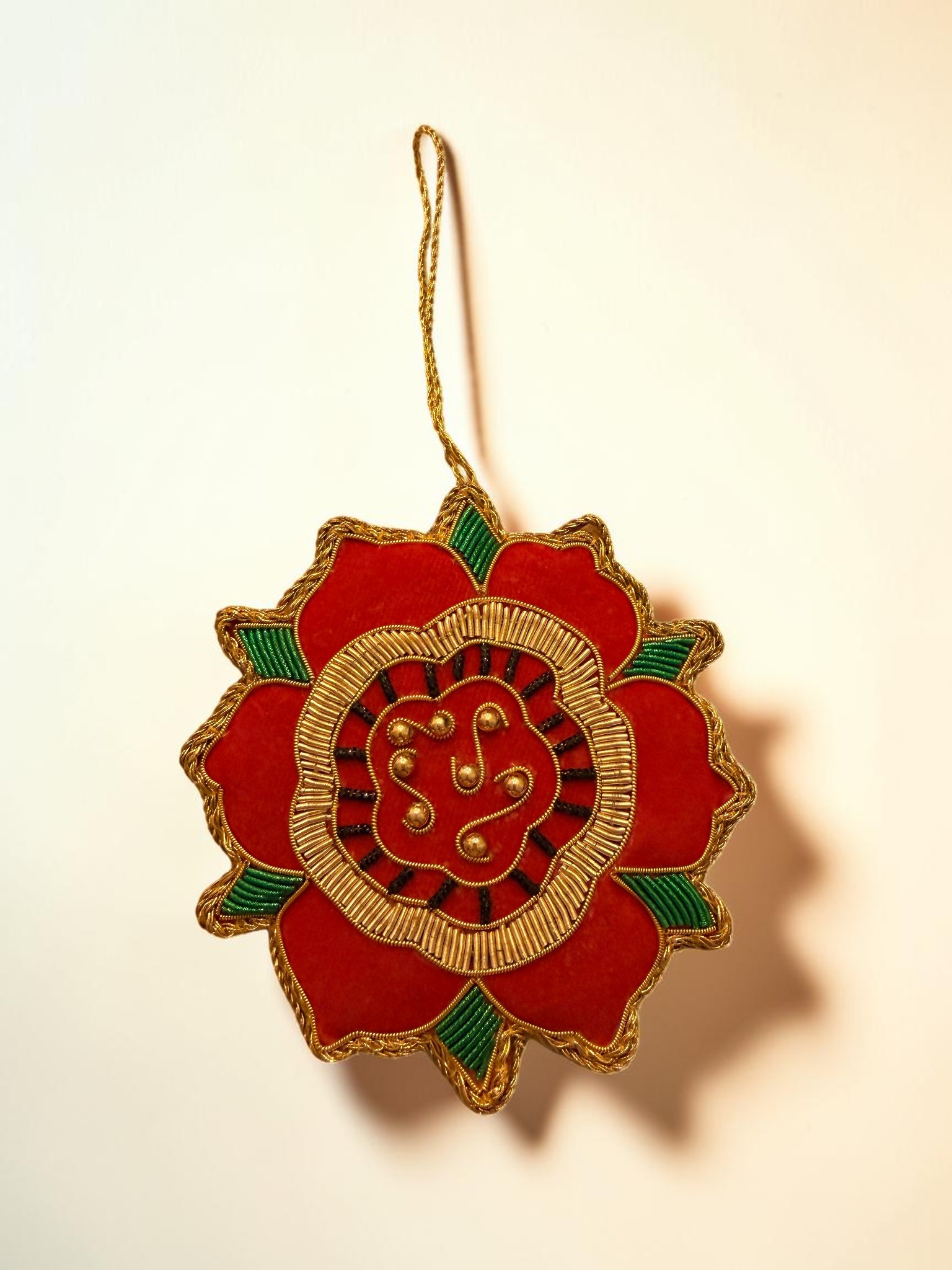 Crimson Velvet Tudor Rose Ornament